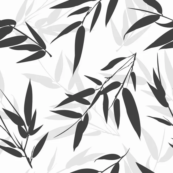 Černobílý bambus větve hladké pozadí. Vektorová ilustrace. — Stockový vektor