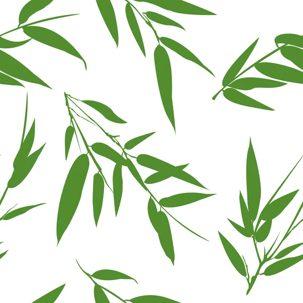 Bamboo green branches seamless background. Vector illustration. — Stock Vector