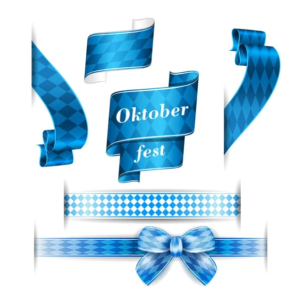 Banners para el festival Oktoberfest sobre fondo blanco. Ilustración vectorial . — Vector de stock