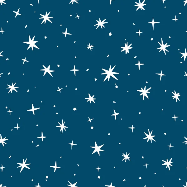 Christmas snöflingor på en blå bakgrund. Sömlös bakgrund. Vektor illustration. — Stock vektor