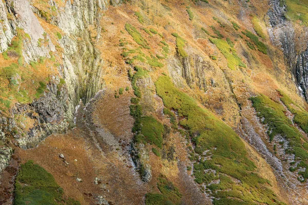 View of the mountain cliffs at autumn evening time. — Stock Photo, Image