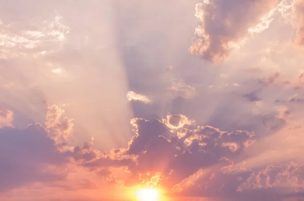 Incrível Paisagem Nublada Céu Pôr Sol — Fotografia de Stock