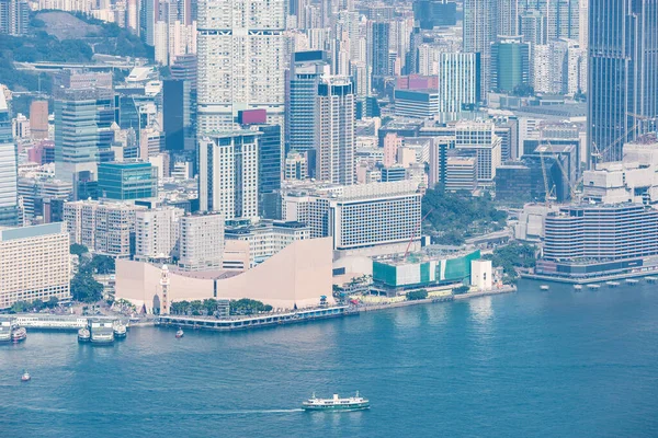 Blick Auf Den Bezirk Kowloon Und Den Hafen Von Hongkong — Stockfoto