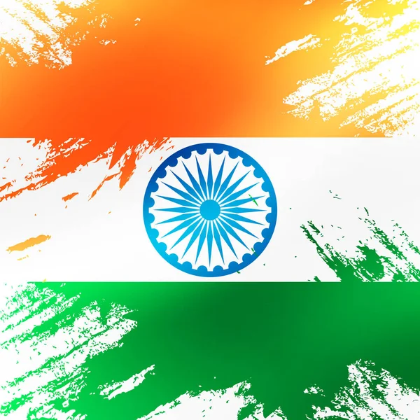 Drapeau Indien Sur Fond Blanc Illustration Vectorielle — Image vectorielle