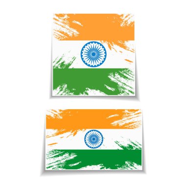 Beyaz arka planda kızılderili bayrakları. Vektör illüstrasyonu.