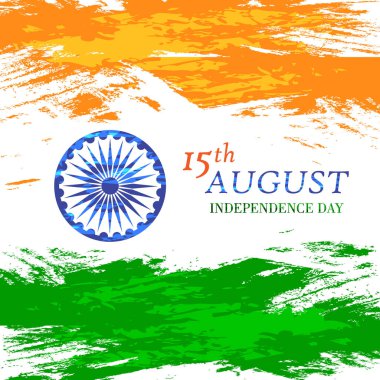 Beyaz üzerine Kızılderili bayrağı. Bağımsızlık Günü geçmişi. Vektör illüstrasyonu.