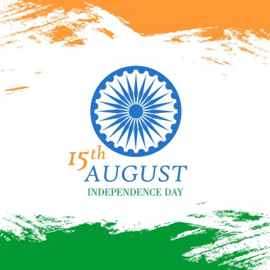 Beyaz üzerine Kızılderili bayrağı. Bağımsızlık Günü geçmişi. Vektör illüstrasyonu.