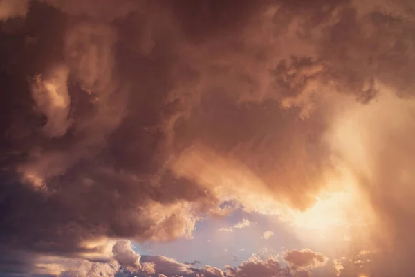 Nubes Tormenta Oscura Antes Lluvia Atardecer — Foto de Stock