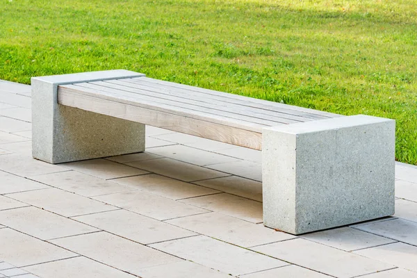 Bench Het Stadspark Avonds — Stockfoto