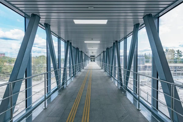 Corredor Largo Plataforma Estación Tren — Foto de Stock