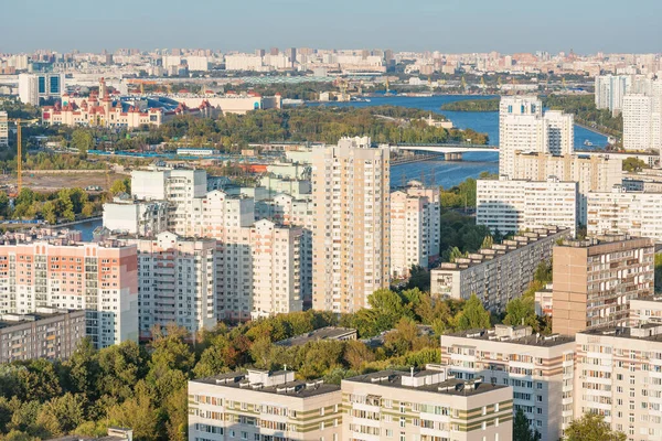 Vista Aérea Cidade Durante Dia Moscovo Rússia — Fotografia de Stock