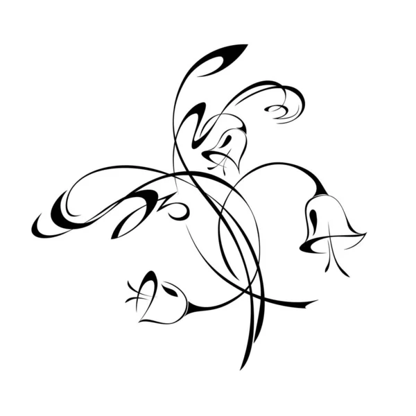 Motif Abstrait Avec Cloches Lignes Noires Sur Fond Blanc — Image vectorielle