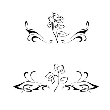 Merkezinde stilize bir çiçek bulunan simetrik bir süs. Ayarla