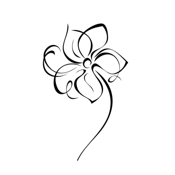 Eine Stilisierte Blüte Auf Einem Kurzen Stiel Ohne Blätter Schwarzen — Stockvektor