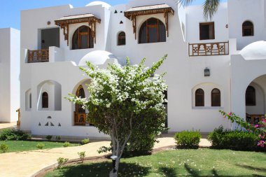 Şarm El Şeyh, Mısır, 05 Eylül 2018. Kızıldeniz yakınlarındaki tropikal turizm beldesi. Yaz tatili konsepti