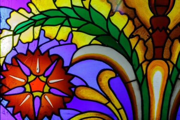 Detail of a stained glass window — Stock Photo, Image