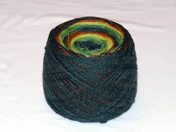 Colored Ball Yarn Rainbow Colors Yarn Knitting Skein Yarn Isolate — Stock Photo, Image