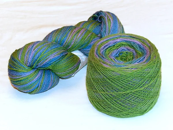 Multicolored Skeins Yarn Knitting Isolate — Stock Photo, Image