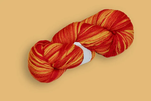 Colored Ball Yarn Rainbow Colors Yarn Knitting Skein Yarn Isolate — Stock Photo, Image