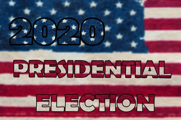 アメリカ大統領選挙2020年背景デザイン バナー アメリカ国旗付きポスター — ストック写真