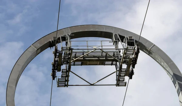 Teleférico Para Passear Parte Detalhe Projeto Close Contra Céu Azul — Fotografia de Stock