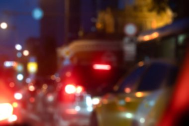 Noel ışığının soyut sahte arka planı, Şehir gece lambası bulanıklığı Bokeh odaklanmamış arka plan