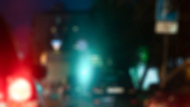 Noel ışığının soyut sahte arka planı, Şehir gece lambası bulanıklığı Bokeh odaklanmamış arka plan