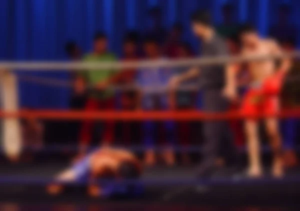 Immagine Sfocata Boxe Thailandese Nazionale Combatti Sul Ring — Foto Stock