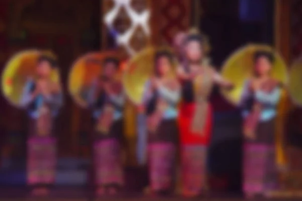 Thailand traditional or cultural dance in Thai costume. Defocused image.