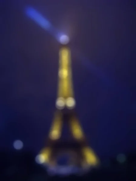 Photographie Déconcentrée Tour Eiffel Avec Éclairage Soir Fond Flou Avec — Photo