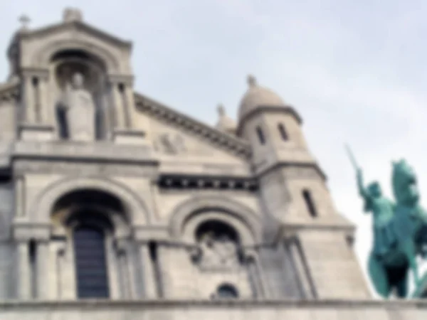 Fotografia Desfocada Dia Primavera Ensolarado Paris Coração Santo Basílio Montmartre — Fotografia de Stock