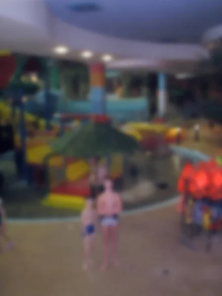 Defocused Photography Indoor Water Park Blurred Background Copy Space Your — Stock Photo, Image