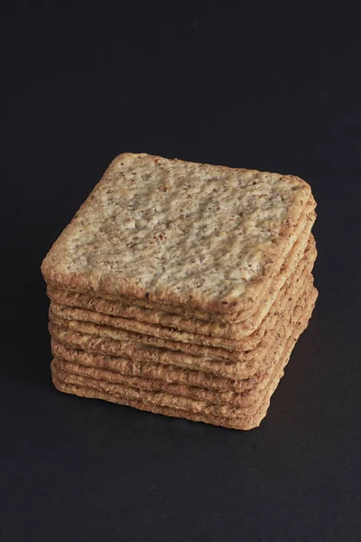 wholemeal cookies grouped on blue background