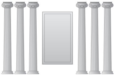 Metin Vektör satır illüstrasyon için yer ile tarihsel antik yunan sütunları ile Şablon