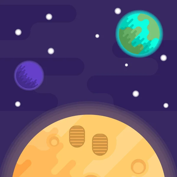Le premier homme sur la lune, apollo 11. Illustration vectorielle plate . — Image vectorielle
