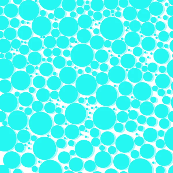 Geometrisches Nahtloses Muster Türkisfarbene Blasen Auf Weißem Hintergrund Blauer Abstrakter — Stockvektor