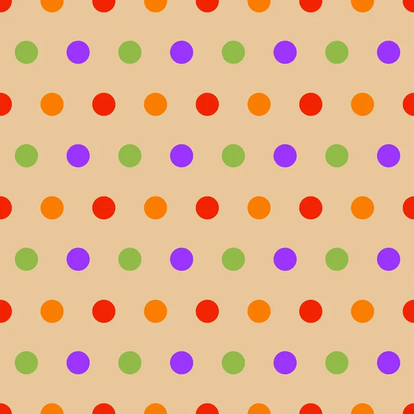 Motif Sans Couture Pois Multicolores Sur Fond Beige Vecteur Illustration — Image vectorielle