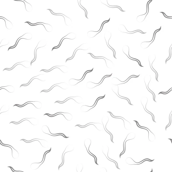 Nahtloses Muster Vereinzelt Abstrakte Schwarze Fischkonturen Spermien Auf Weißem Hintergrund — Stockvektor