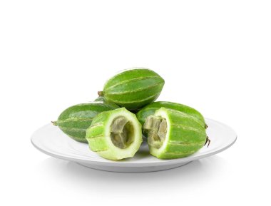 Plaka beyaz zemin üzerine sünger kabak