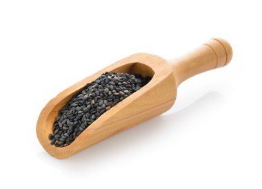 Beyaz arka plan üzerinde kepçe susam