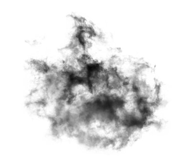Beyaz arkaplanda siyah duman