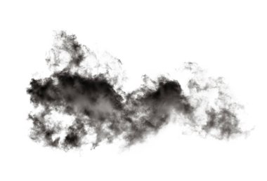 Beyaz arkaplanda siyah duman