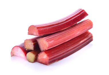 Rubarb beyaz bir arka planda saplanır.