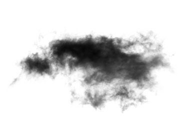 Beyaz arkaplanda siyah duman