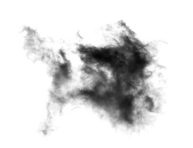Beyaz arkaplanda siyah duman