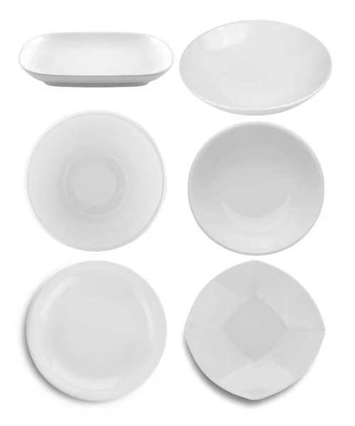Piatto Ciotola Sfondo Bianco — Foto Stock