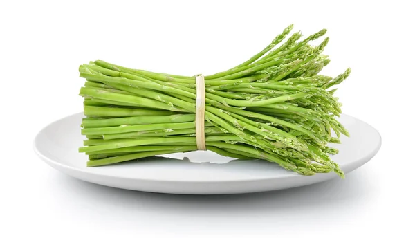 Asparagus Plate Isolated White Background — Stock Photo, Image