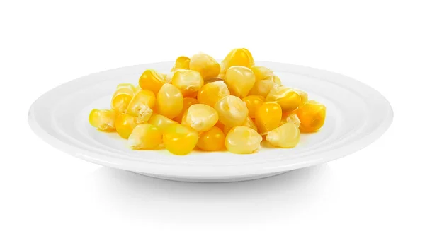 Corn Plate White Background — Stock Photo, Image