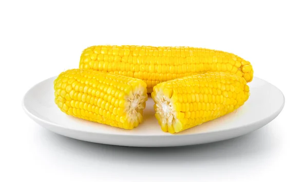 Corn Plate Isolated White Background — Stock Photo, Image