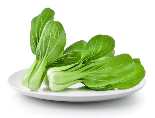 Bok Choy Plate Isolated White Background — Stock Photo, Image